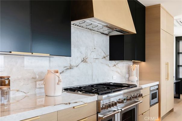 Interior, Kitchen, Marble Walls, Stainless Steel Appliances