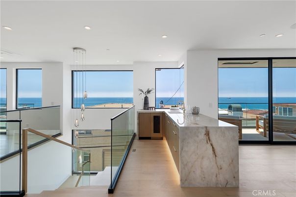 Interior, Kitchen, Pendant Lights, Recessed Lighting, Water, Wood Texture Flooring