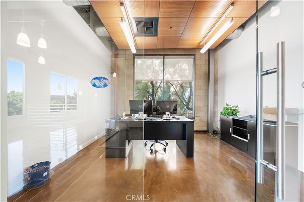 Home Office, Interior, Pendant Lights, Wood Texture Flooring