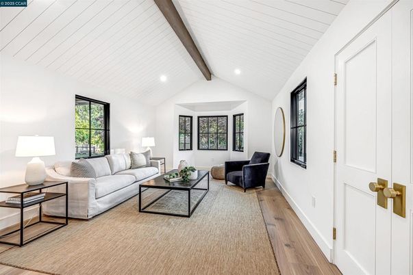 Interior, Living room, Recessed Lighting, Wooden Beams, Wood Texture Flooring