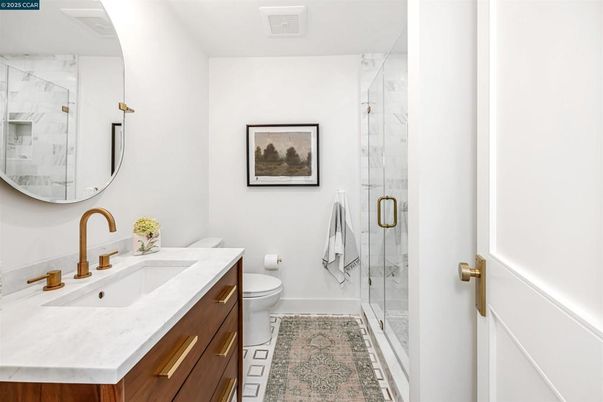 Bathroom, Glass Shower, Interior, Marble Walls
