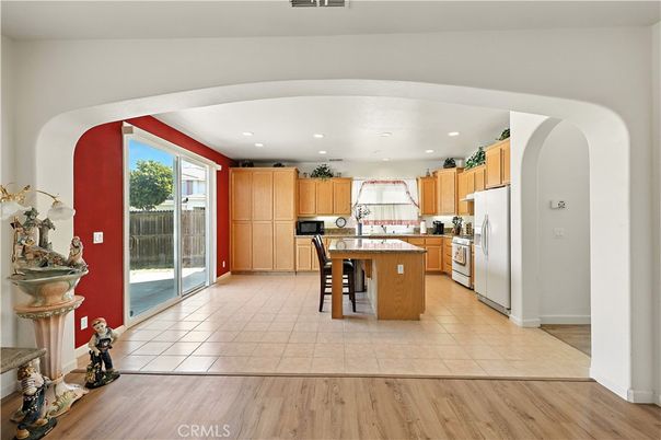 Dining room, Interior, Kitchen, Recessed Lighting, Wood Texture Flooring