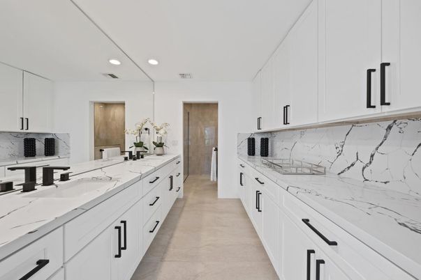 Interior, Kitchen, Marble Walls, Recessed Lighting