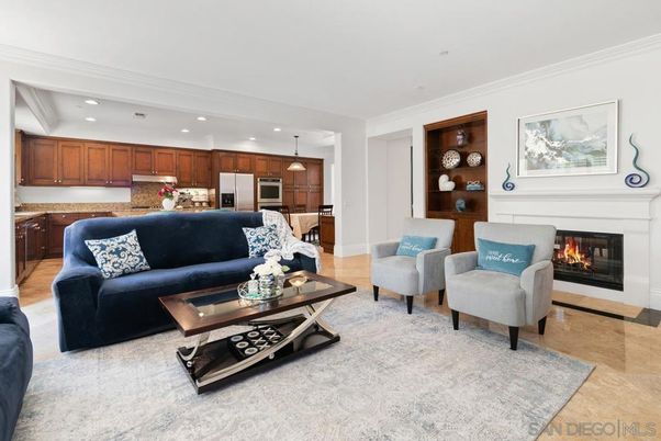 Fireplace, Interior, Kitchen, Living room, Pendant Lights, Recessed Lighting, Stainless Steel Appliances