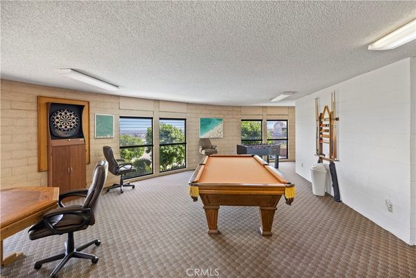 Billiard Table, Game Room, Home Office, Interior, Stone Walls