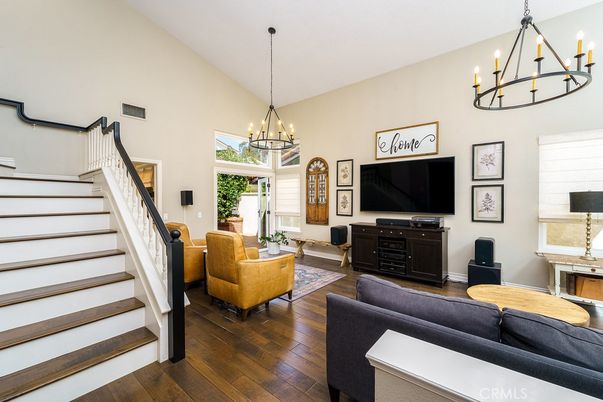 Chandelier, Interior, Living room, Pendant Lights, Wood Texture Flooring