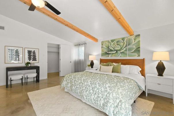 Bedroom, Interior, Wooden Beams