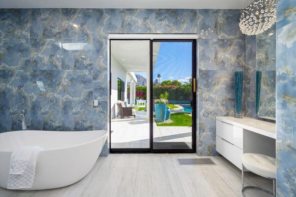 Bathroom, Free Standing Baths, Interior, Marble Walls