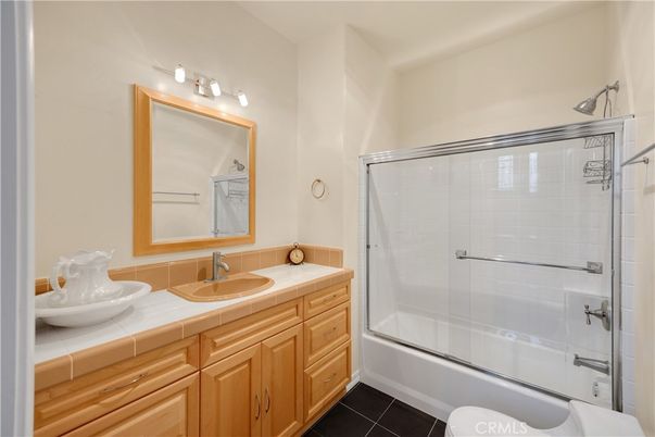 Bathroom, Dual Sink Vanities, Glass Shower, Interior, Tile Countertops