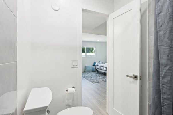 Bathroom, Bedroom, Interior, Recessed Lighting, Wood Texture Flooring