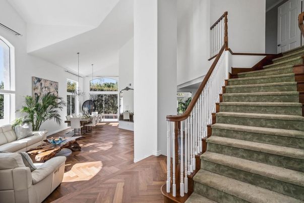 Dining room, Interior, Living room, Pendant Lights, Wood Texture Flooring