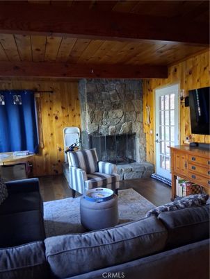 Fireplace, Interior, Living room, Stone Walls, Wooden Beams, Wooden Ceilings, Wood Texture Flooring, Wooden Walls
