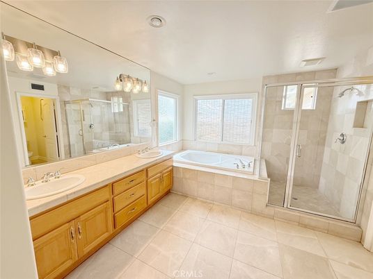 Bathroom, Dual Sink Vanities, Glass Shower, Interior, Tile Countertops