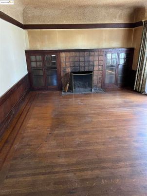 Empty room, Fireplace, Interior, Wood Texture Flooring