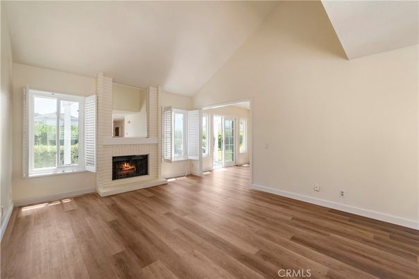 Empty room, Fireplace, Interior, Wood Texture Flooring
