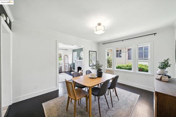 Dining room, Fireplace, Interior, Wood Texture Flooring
