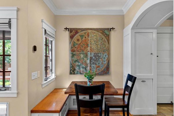 Dining room, Interior, Wood Texture Flooring