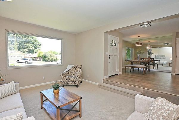 Dining room, Interior, Living room, Pendant Lights, Wood Texture Flooring