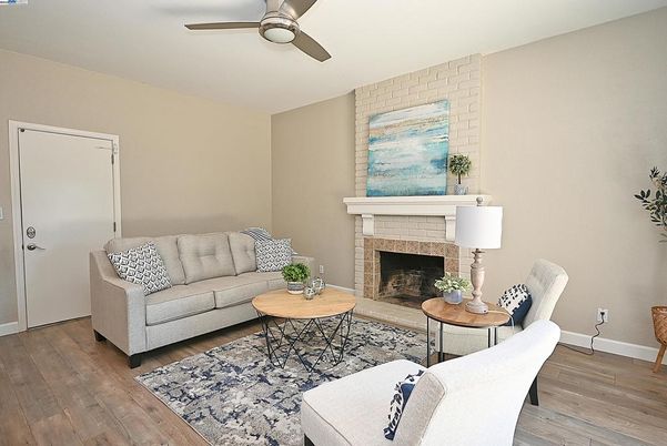Fireplace, Interior, Living room, Stone Walls, Wood Texture Flooring