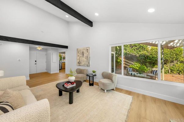 Interior, Living room, Recessed Lighting, Wooden Beams, Wood Texture Flooring