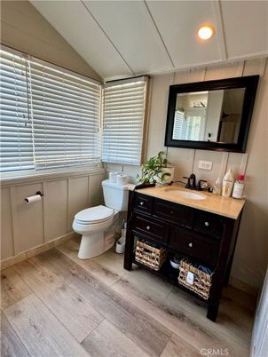 Bathroom, Interior, Recessed Lighting, Wood Texture Flooring