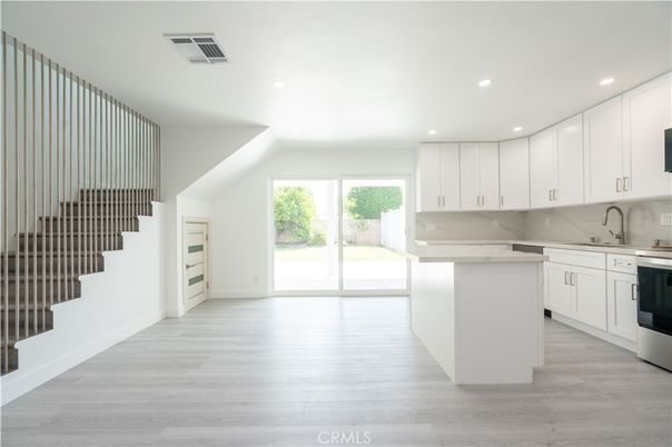 Interior, Kitchen, Recessed Lighting, Wood Texture Flooring
