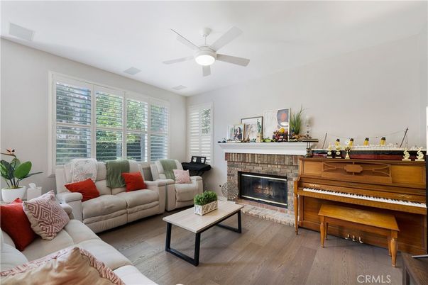 Fireplace, Interior, Living room, Piano, Wood Texture Flooring