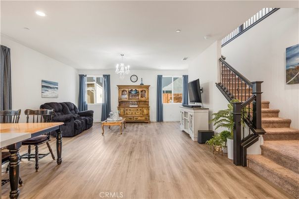 Chandelier, Interior, Recessed Lighting, Wood Texture Flooring