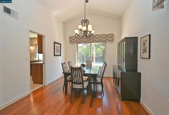 Chandelier, Dining room, Interior, Wood Texture Flooring
