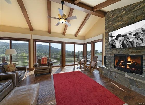 Fireplace, Interior, Living room, Wooden Beams, Wood Texture Flooring