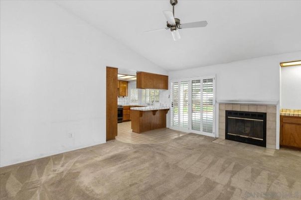 Empty room, Fireplace, Interior