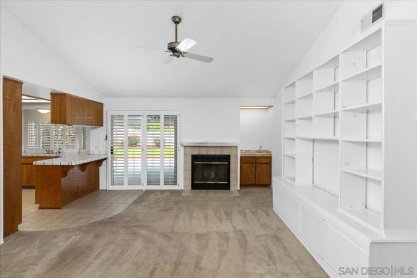Empty room, Fireplace, Interior