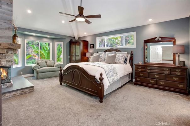 Bedroom, Fireplace, Interior, Recessed Lighting