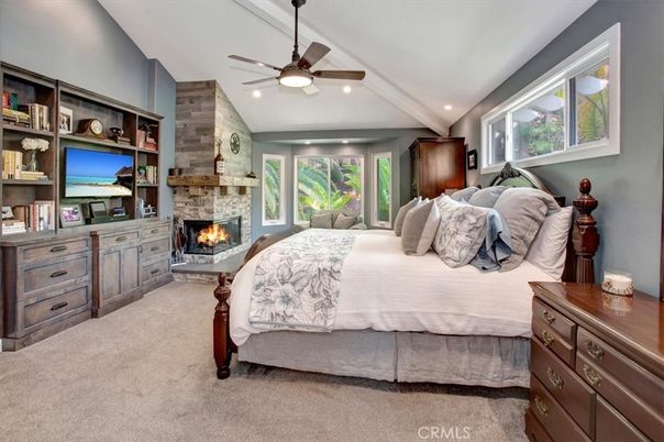 Bedroom, Fireplace, Interior, Recessed Lighting