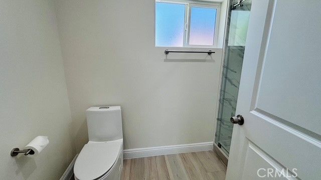 Bathroom, Glass Shower, Interior, Wood Texture Flooring