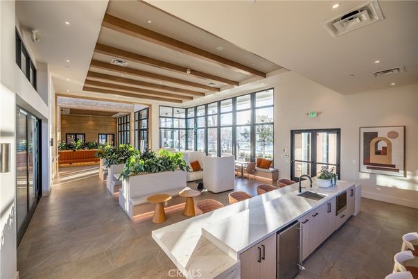 Dining room, Interior, Living room, Recessed Lighting, Wooden Beams