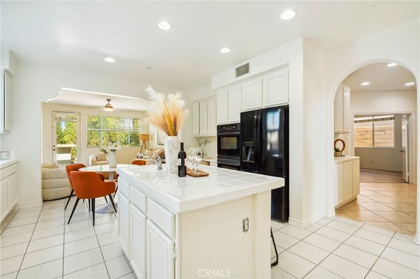 Dining room, Interior, Kitchen, Living room, Recessed Lighting, Tile Countertops