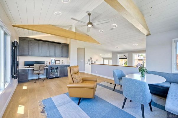 Home Office, Interior, Kitchen, Recessed Lighting, Wood Texture Flooring
