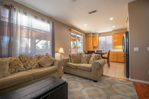 Dining room, Interior, Kitchen, Living room, Recessed Lighting, Wood Texture Flooring