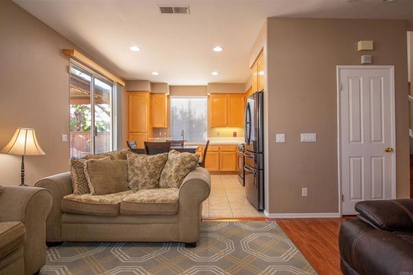 Dining room, Interior, Kitchen, Living room, Recessed Lighting, Wood Texture Flooring