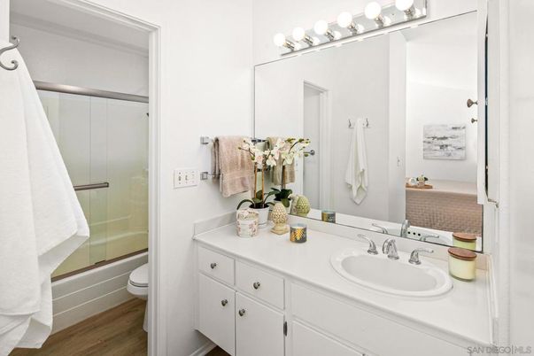 Bathroom, Glass Shower, Interior, Wood Texture Flooring