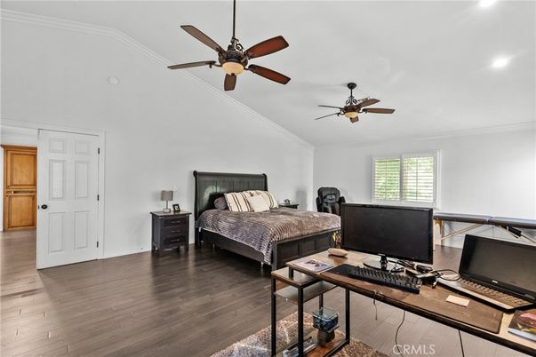 Bedroom, Home Office, Interior, Recessed Lighting, Wood Texture Flooring