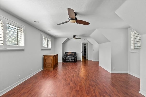 Empty room, Fireplace, Interior, Recessed Lighting, Wood Texture Flooring