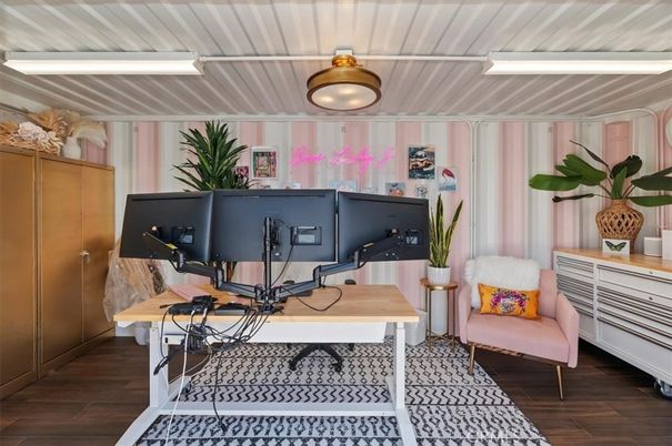 Home Office, Interior, Wood Texture Flooring