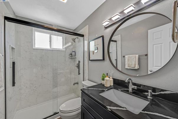 Bathroom, Glass Shower, Interior, Marble Walls
