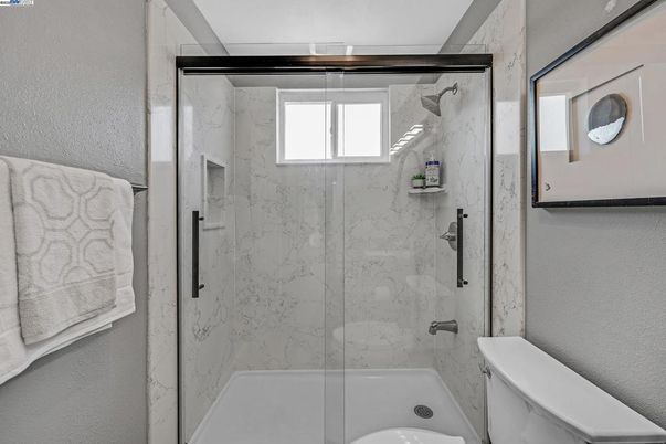 Bathroom, Glass Shower, Interior, Marble Walls