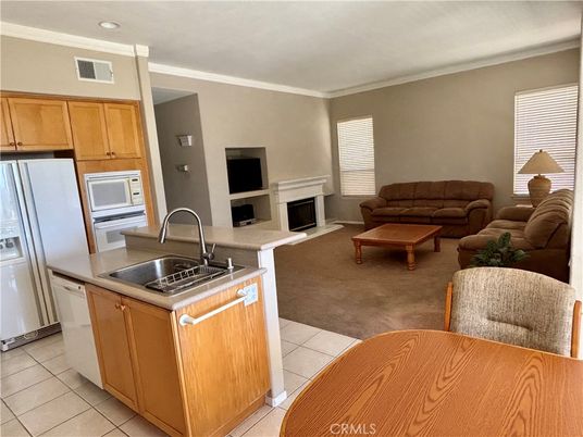 Fireplace, Interior, Kitchen, Living room, Recessed Lighting