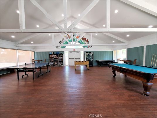 Billiard Table, Game Room, Interior, Recessed Lighting, Wood Texture Flooring