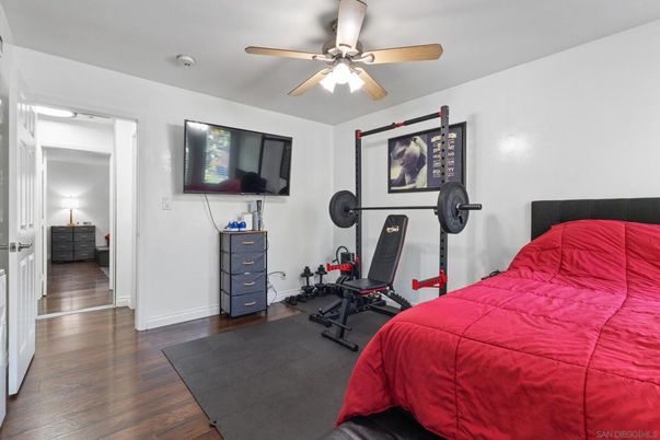 Bedroom, Fitness Equipment, Interior, Wood Texture Flooring