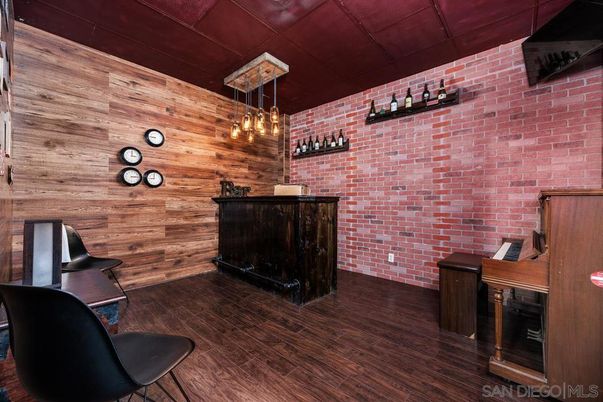 Interior, Pendant Lights, Stone Walls, Wood Texture Flooring, Wooden Walls